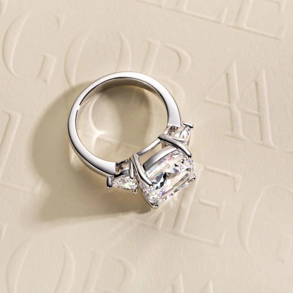Cubic Zirconia Engagement Ring 7ct Cushion Cut 6.5 White Gold Plated Women